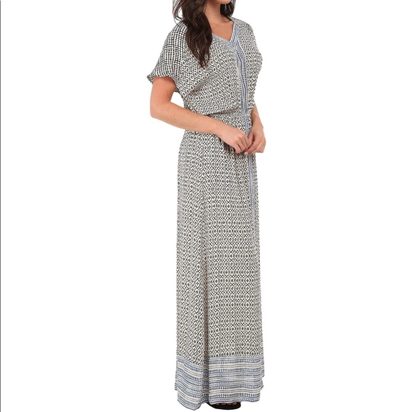 Lucky Brand Turkish Scarf boho print short sleeve maxi dress, XS NWOT - Picture 2 of 12